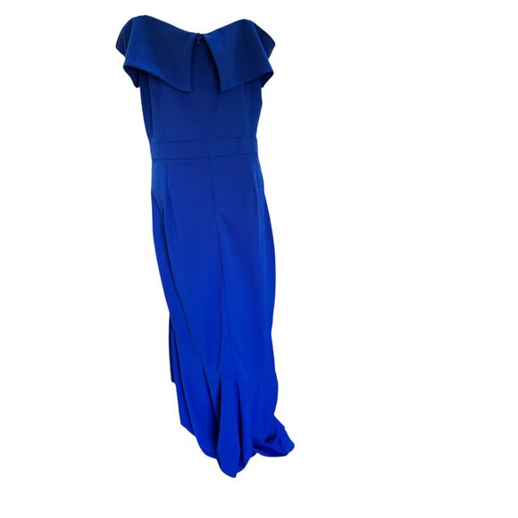 Royal Blue Off-the-Shoulder Ruffled Evening Evening Dress-XXL - Picture 6 of 10
